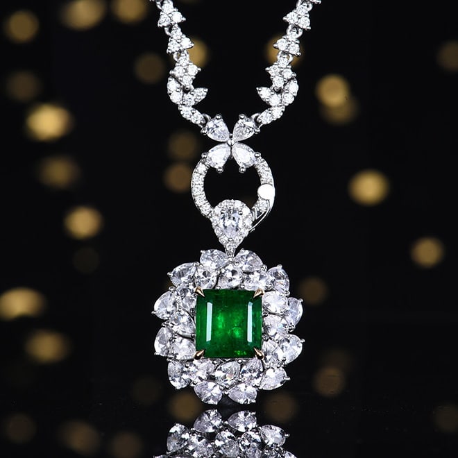 14k Gold 4.86 Ctw Natural Emerald & Sapphire Ring/pendant( Without Chain ) - 2