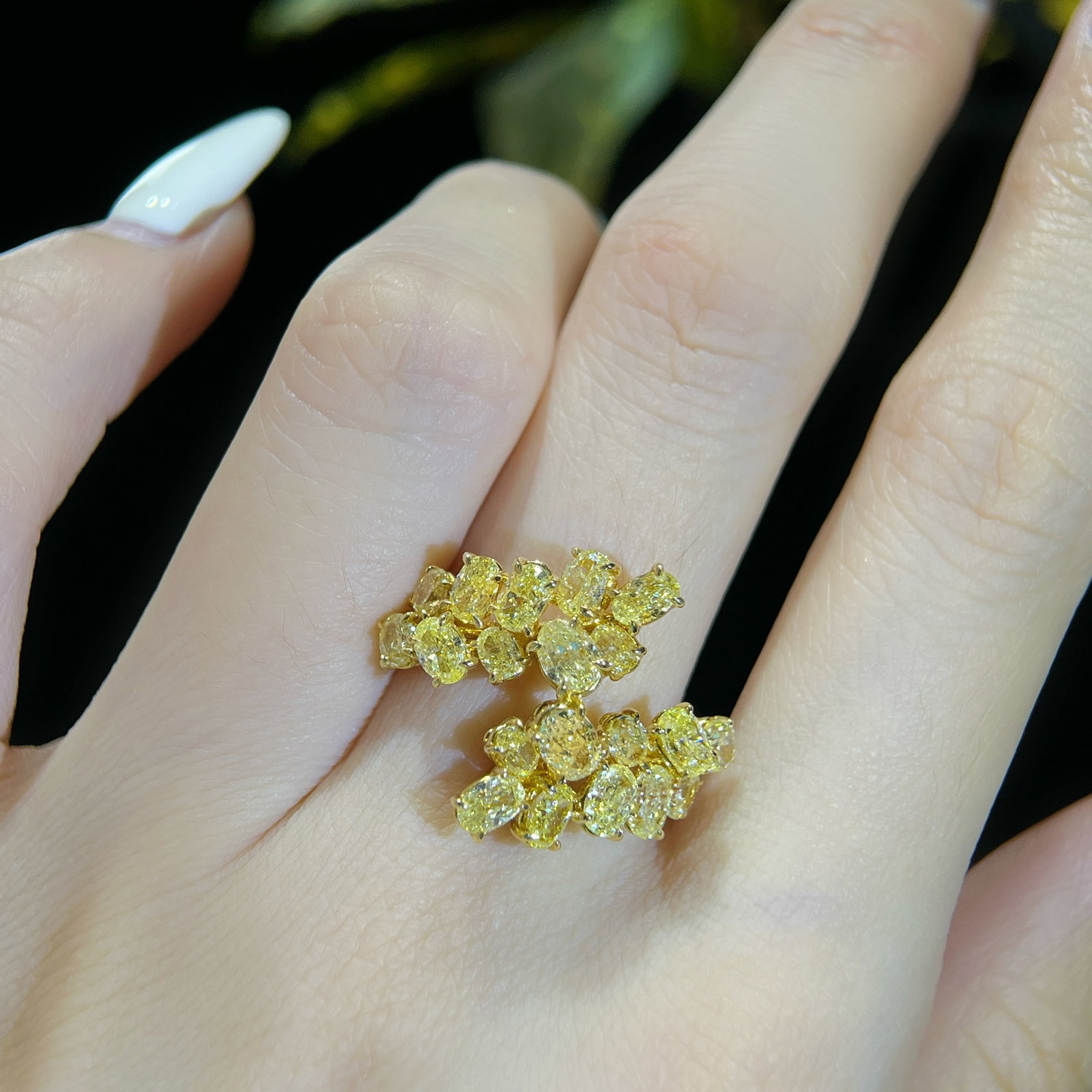 14k Gold 3.30 Ct Natural Yellow Diamond Ring - 5