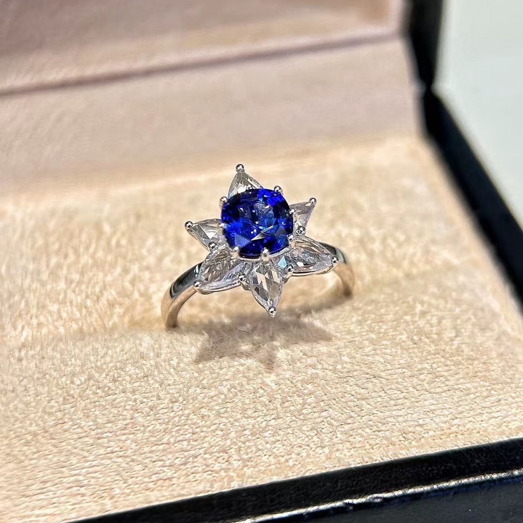 14k Gold 3.33 Ctw Natural Sapphire & Sapphire Ring - 3
