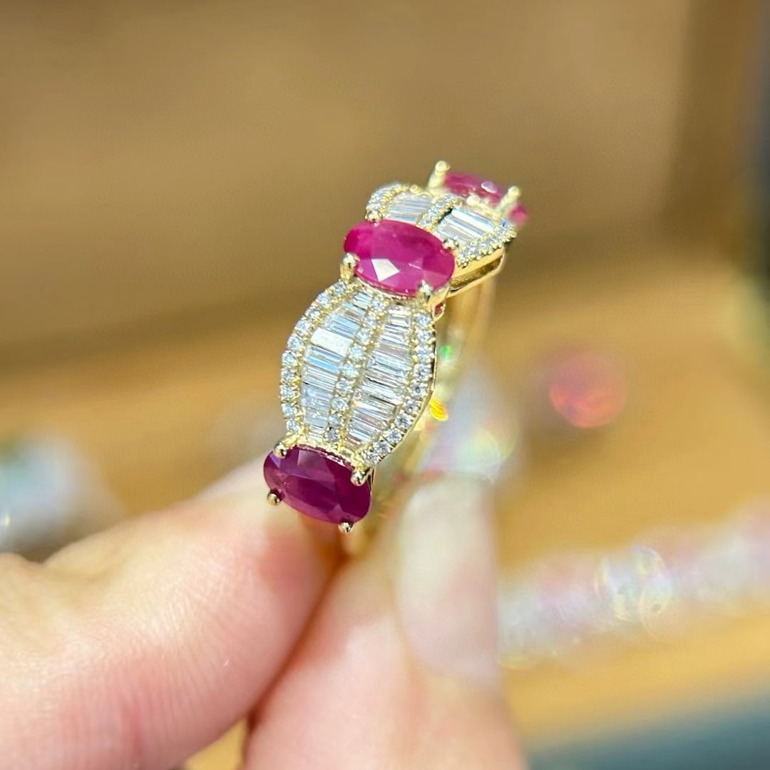 14k Gold 2.11 Ctw Natural Ruby & Diamond Ring - 2