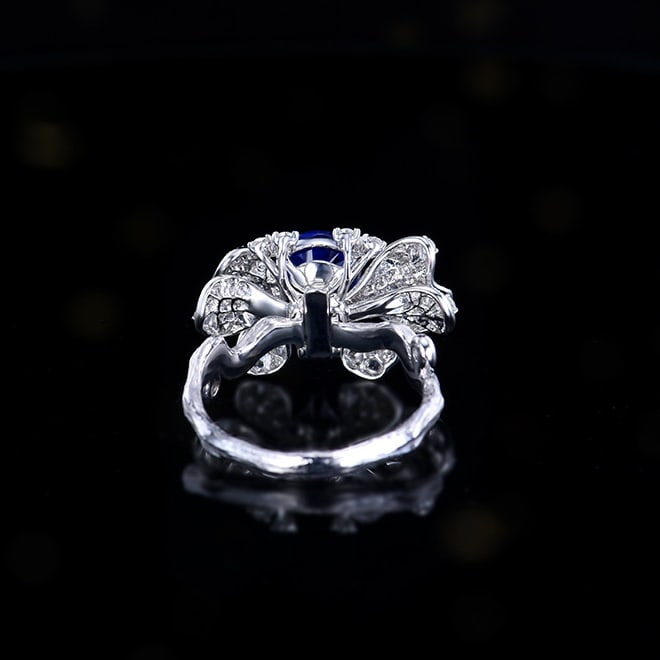 14k Gold 2.59 Ctw Natural Sapphire & Diamond Ring/pendant( Without Chain ) - 3