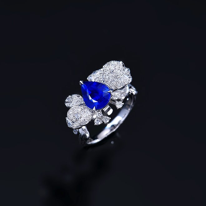 14k Gold 2.59 Ctw Natural Sapphire & Diamond Ring/pendant( Without Chain ) - 4