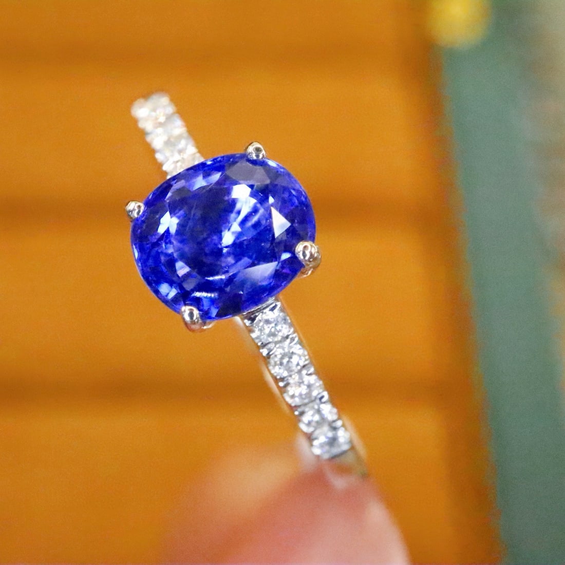 14k Gold 1.30 Ctw Natural Sapphire & Diamond Ring - 3