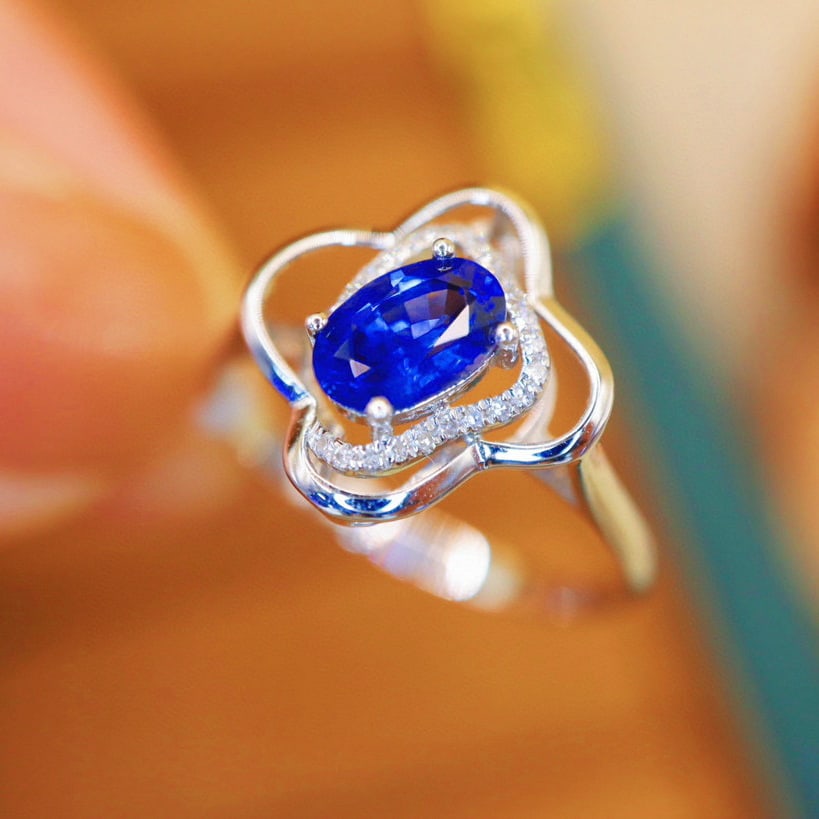 14k Gold 1.07 Ctw Natural Sapphire & Diamond Ring - 2