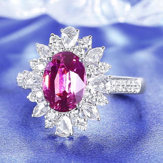 14k Gold 2.87 Ctw Natural Sapphire & Diamond Ring - 2