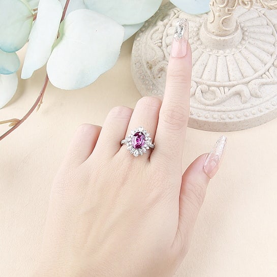 14k Gold 2.87 Ctw Natural Sapphire & Diamond Ring - 4