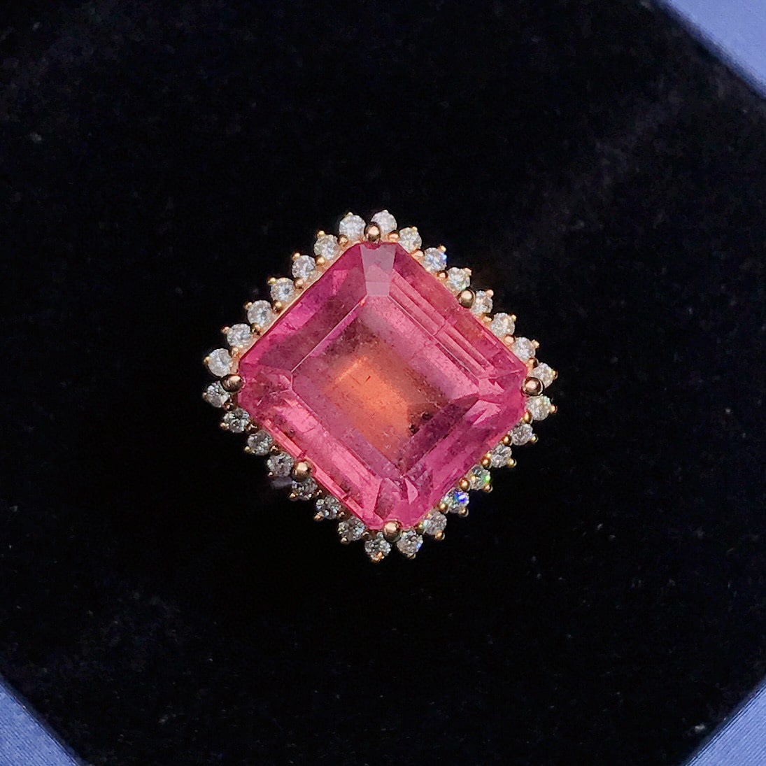 14k Gold 8.7 Ctw Natural Tourmaline & Diamond Ring - 4