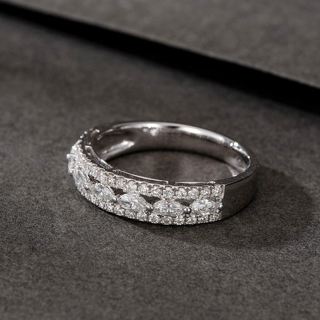14k Gold 0.58 Ctw Natural H Diamond Ring - 2