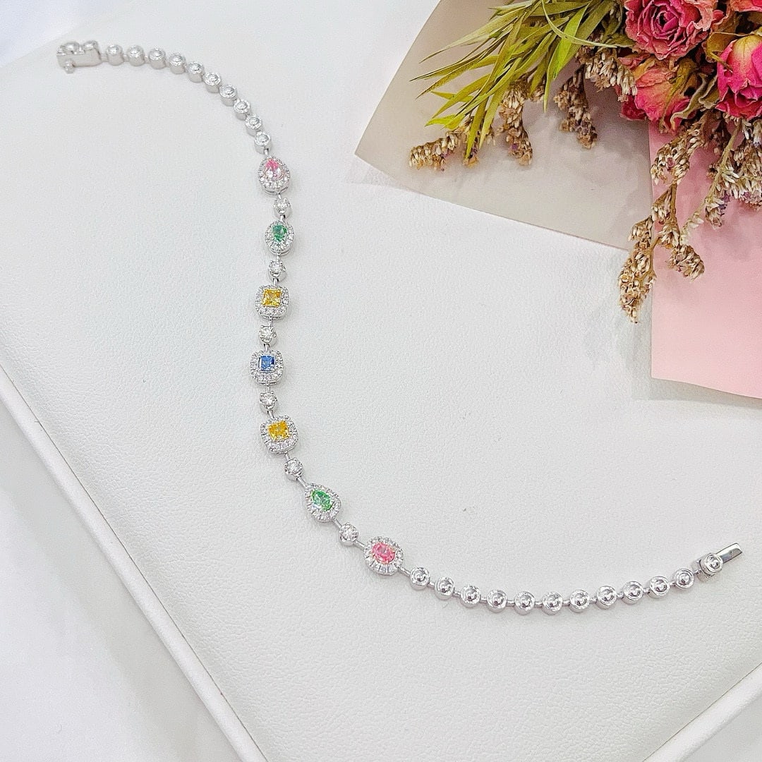 14k Gold 1.15 Ctw Natural Color Diamond & Diamond Bracelet - 4
