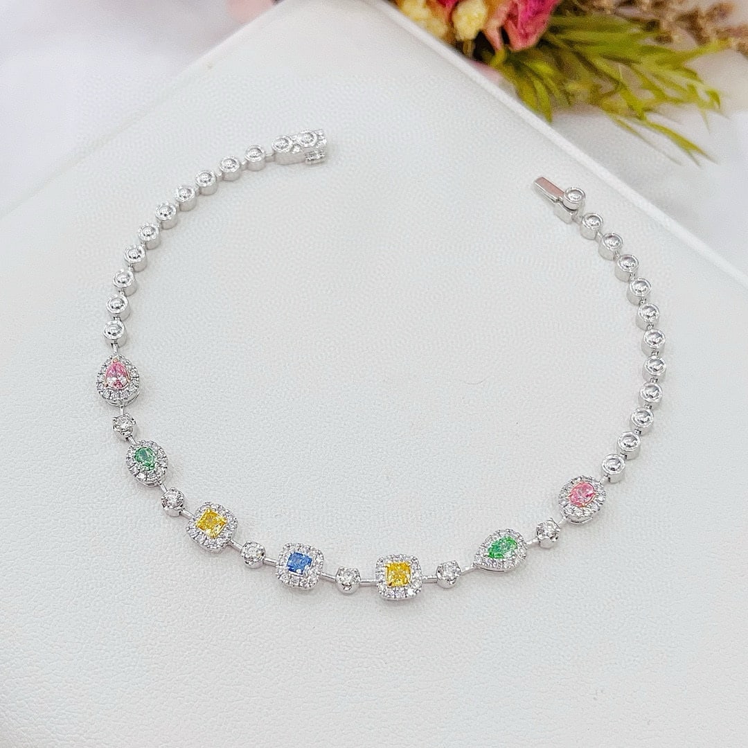 14k Gold 1.15 Ctw Natural Color Diamond & Diamond Bracelet - 5