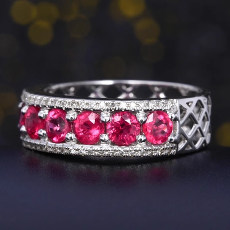 14k Gold 1.49 Ct Natural Ruby & Diamond Ring - 2