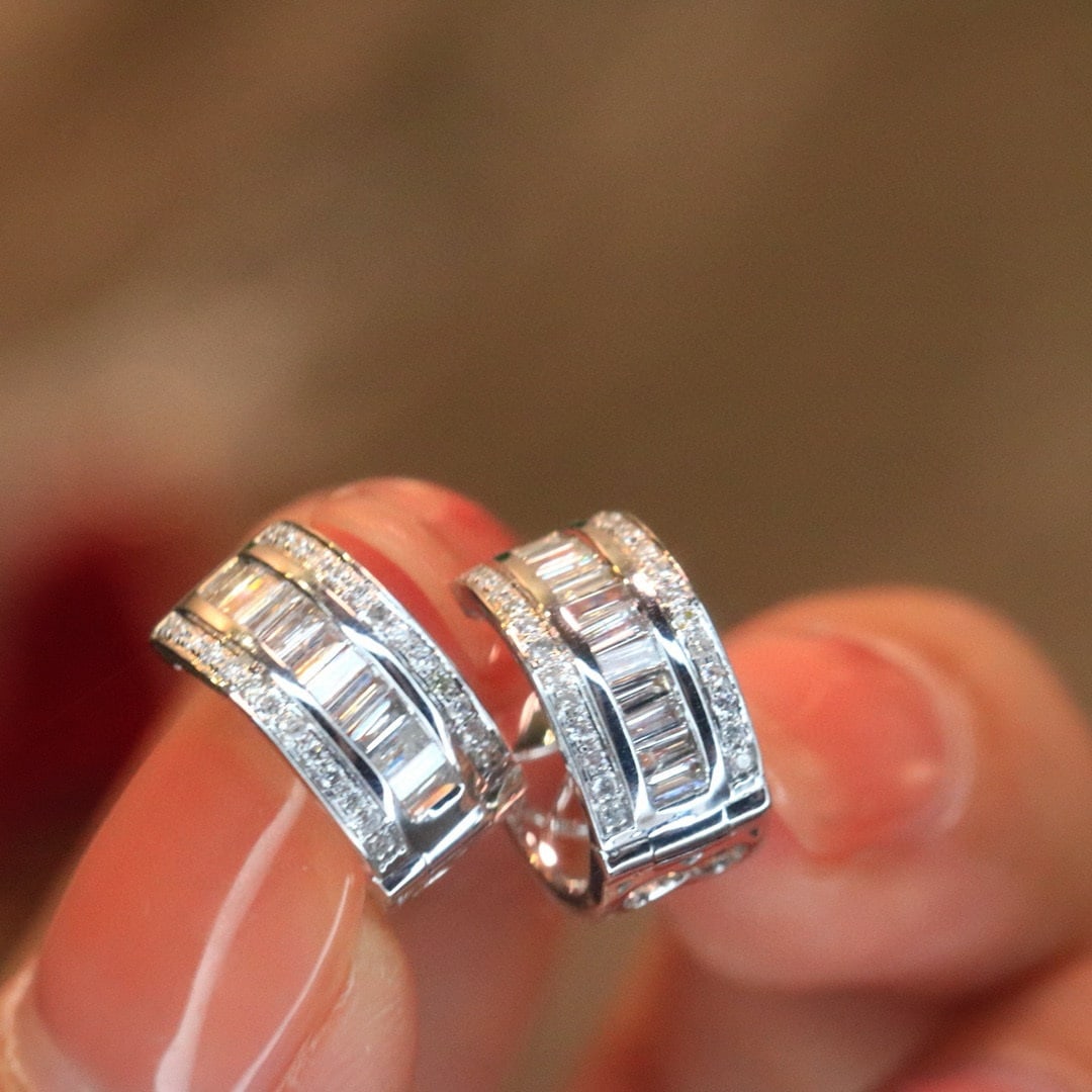 14k Gold 0.56 Ct Natural H Diamond Earrings - 3