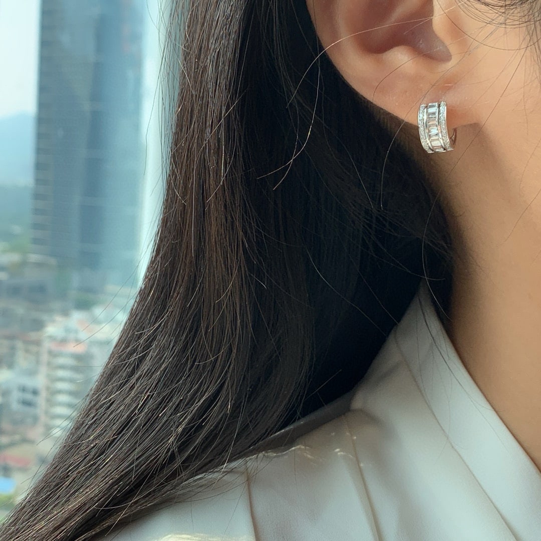 14k Gold 0.56 Ct Natural H Diamond Earrings - 5