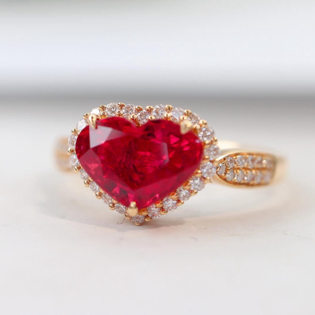 14k Gold 2.06 Ctw Natural Ruby & Diamond Ring - 3
