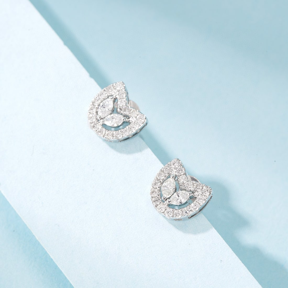 14k Gold 0.40 Ctw Natural H Diamond Earrings - 4
