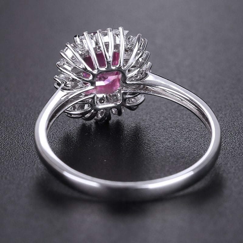 14k Gold 1.42 Ctw Natural Padparadscha Sapphire & Diamond Ring - 4