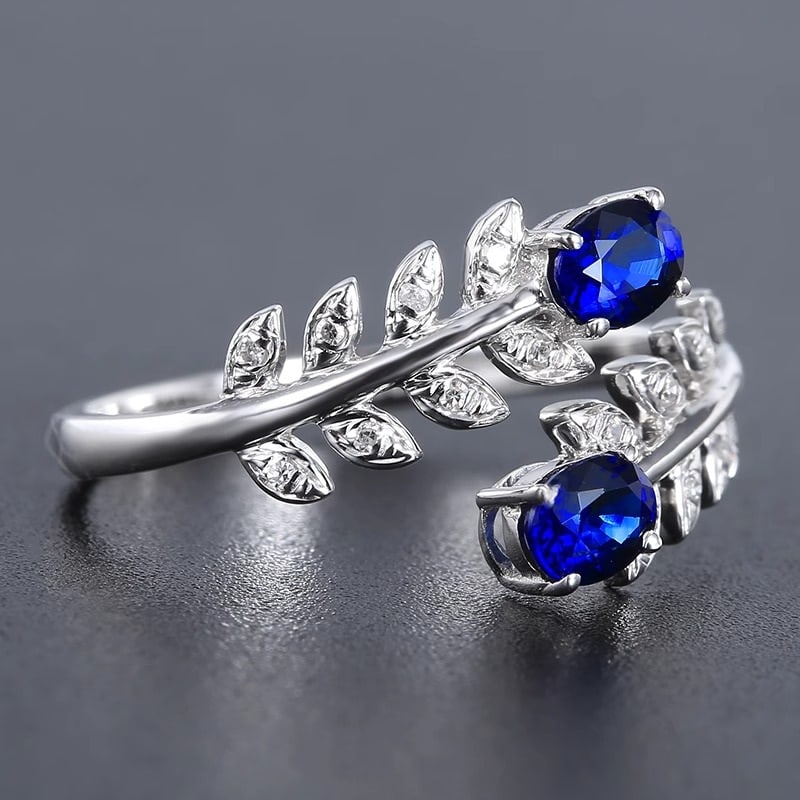 14k Gold 0.70 Ctw Natural Sapphire & Diamond Ring - 3
