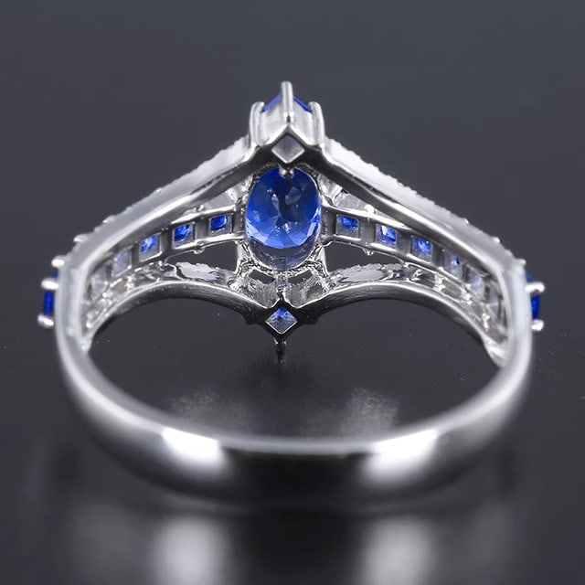 14k Gold 1.17 Ctw Natural Sapphire & Diamond Ring - 6