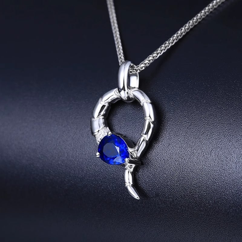 14k Gold 0.5 Ct Natural Sapphire & Diamond Pendant( Without Chain ) - 2