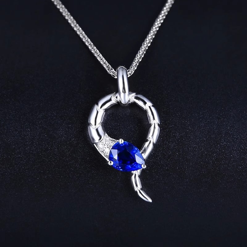 14k Gold 0.5 Ct Natural Sapphire & Diamond Pendant( Without Chain ) - 5