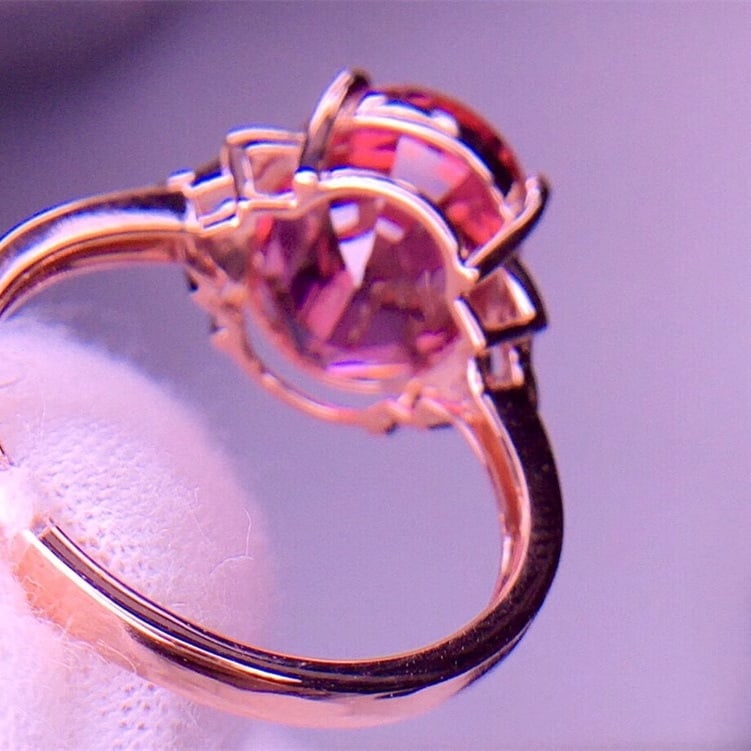 14k Gold 5.8 Ct Natural Tourmaline & Diamond Ring - 4
