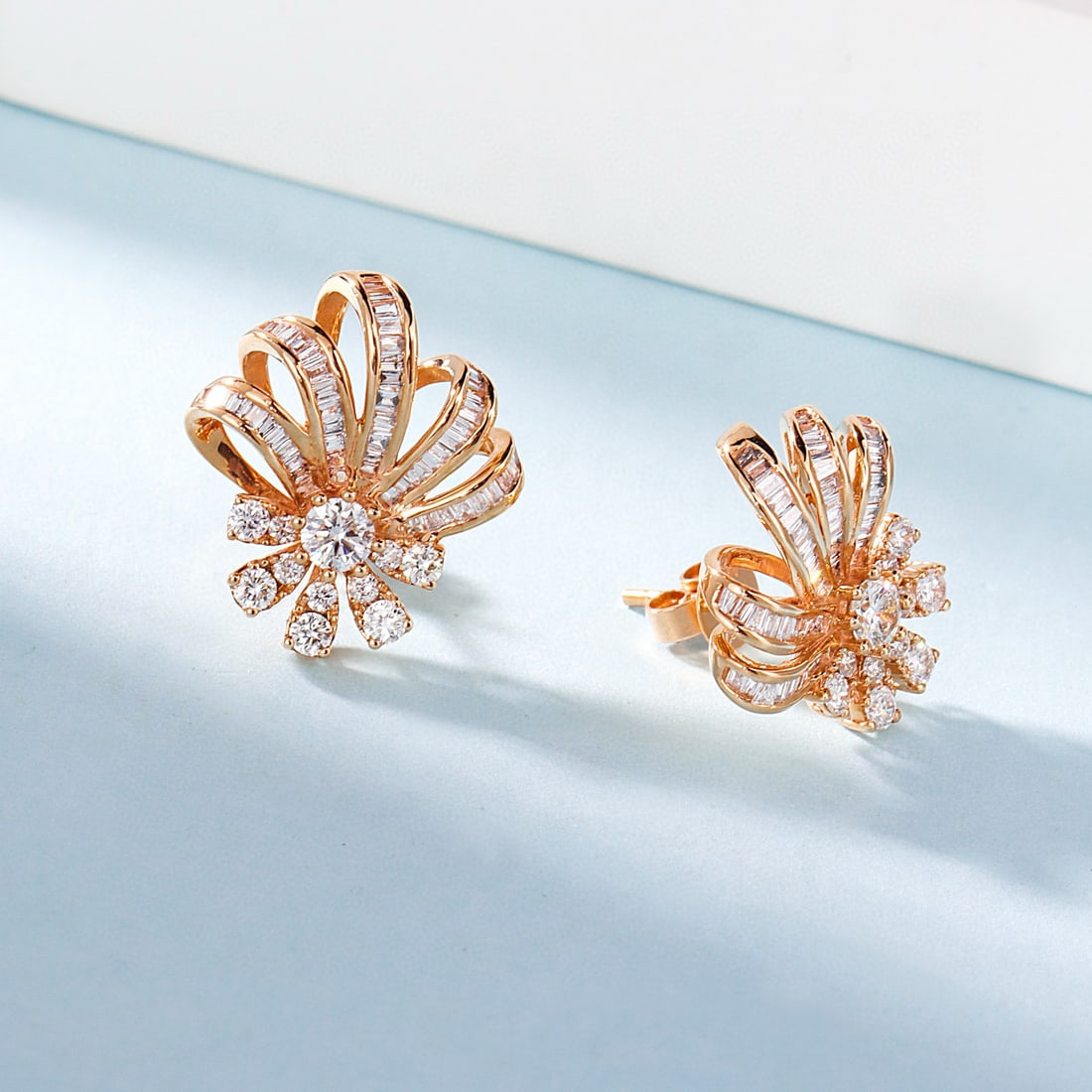 14k Gold 1.14 Ct Natural H Diamond Earrings - 2