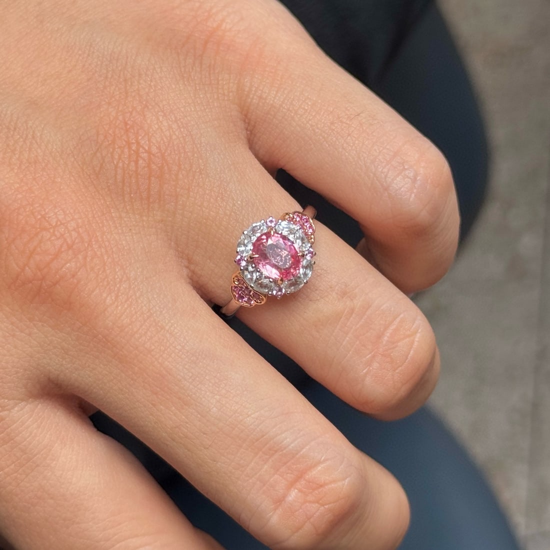 14k Gold 1.79 Ctw Natural Spinel & Sapphire & Diamond Ring - 2