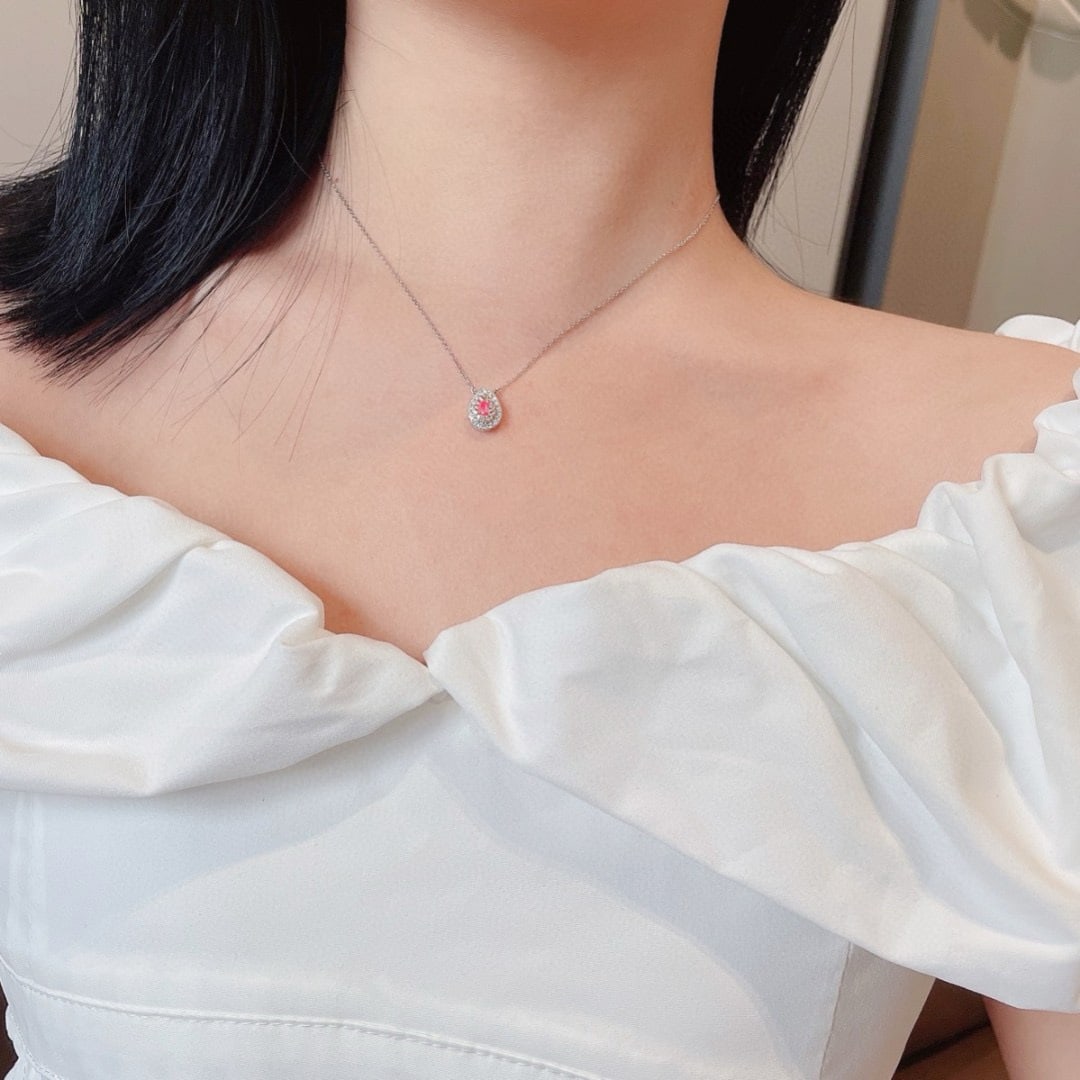 14k Gold 0.29 Ctw Natural Pink Diamond & Diamond Necklace - 2