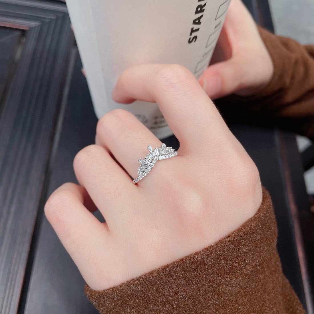 14k Gold 0.4 Ct Natural H Diamond Ring - 4