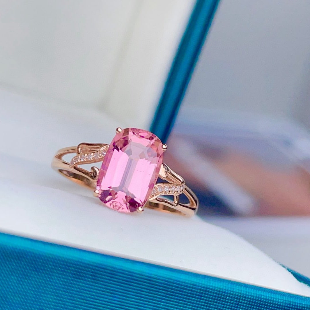 14k Gold 1.97 Ct Natural Tourmaline & Diamond Ring - 3