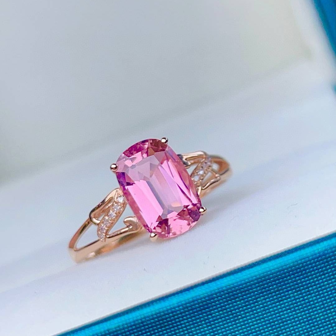 14k Gold 1.97 Ct Natural Tourmaline & Diamond Ring - 4