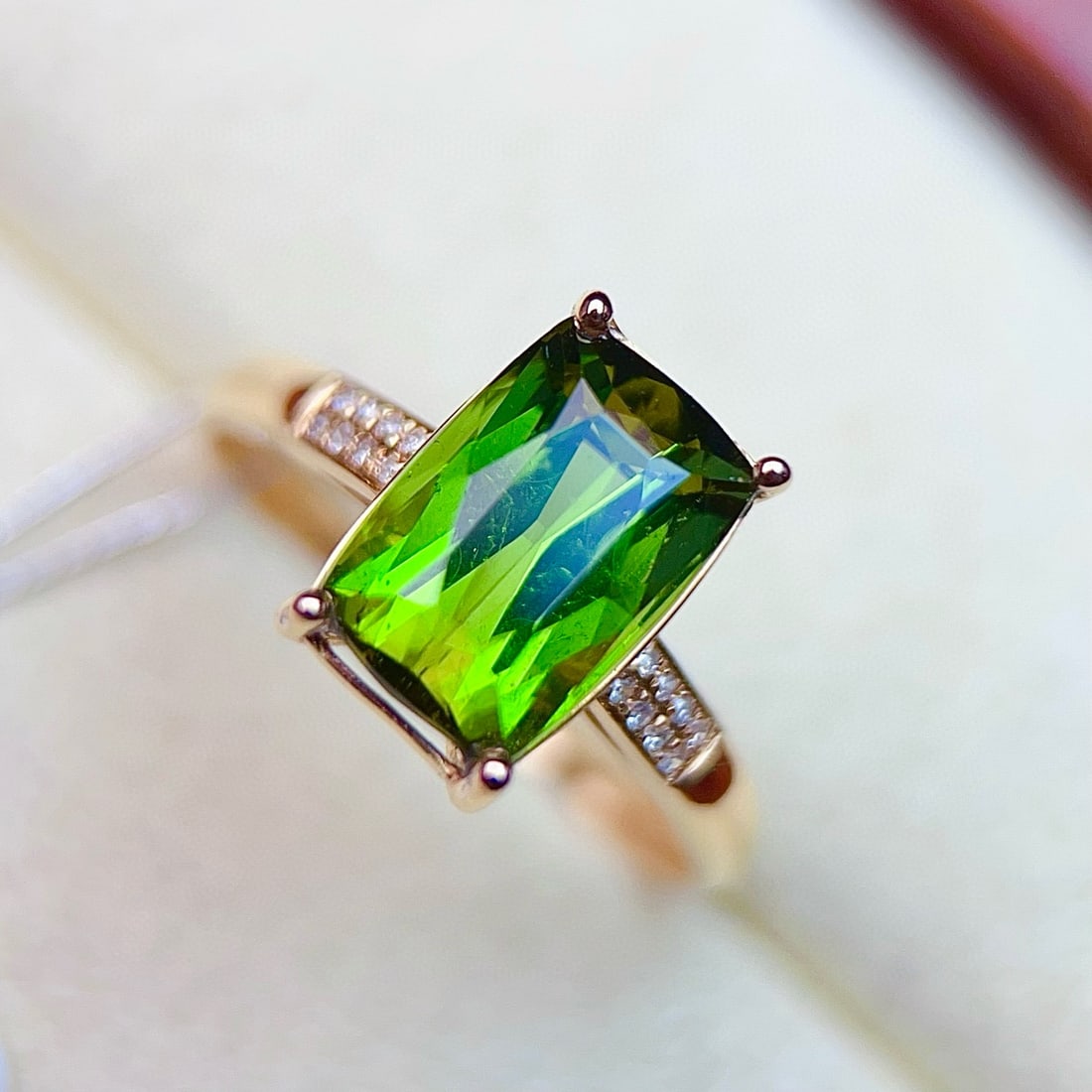 14k Gold 3.15 Ctw Natural Tourmaline & Diamond Ring - 2