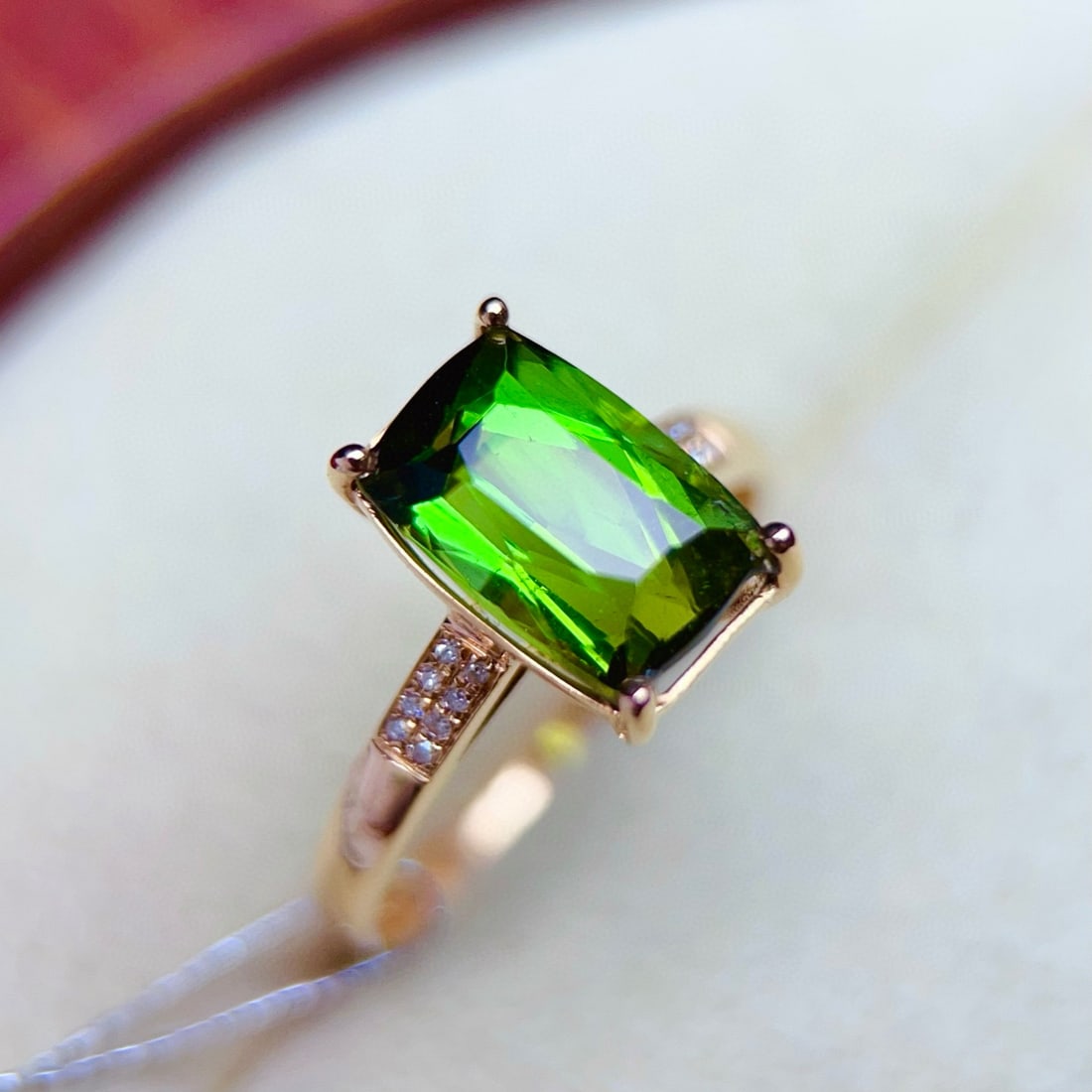 14k Gold 3.15 Ctw Natural Tourmaline & Diamond Ring - 4