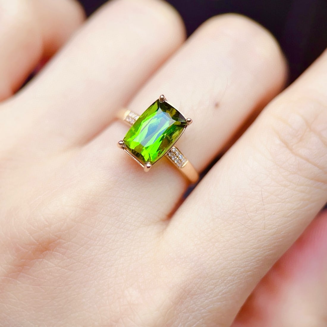 14k Gold 3.15 Ctw Natural Tourmaline & Diamond Ring - 5