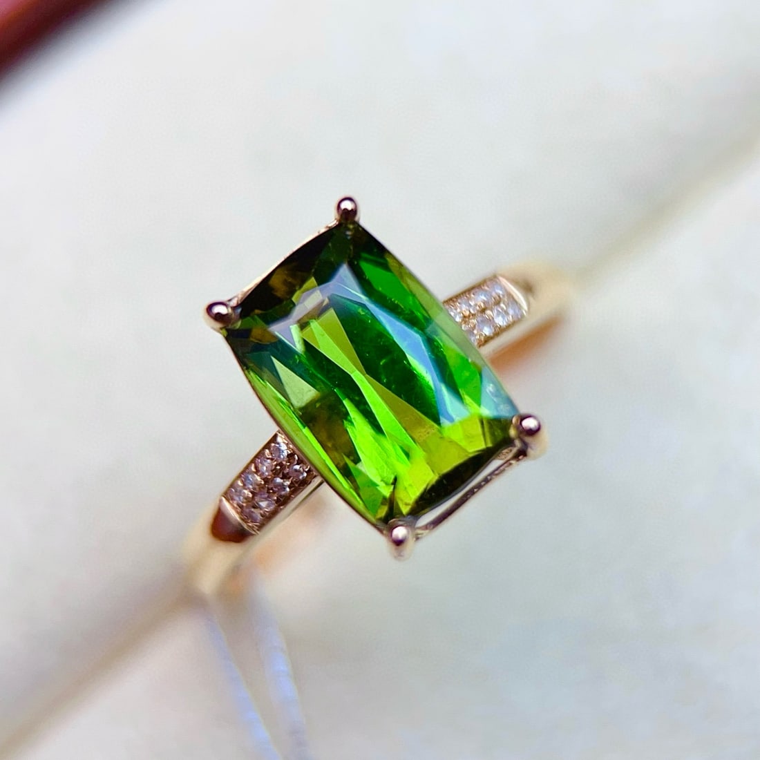 14k Gold 3.15 Ctw Natural Tourmaline & Diamond Ring - 6
