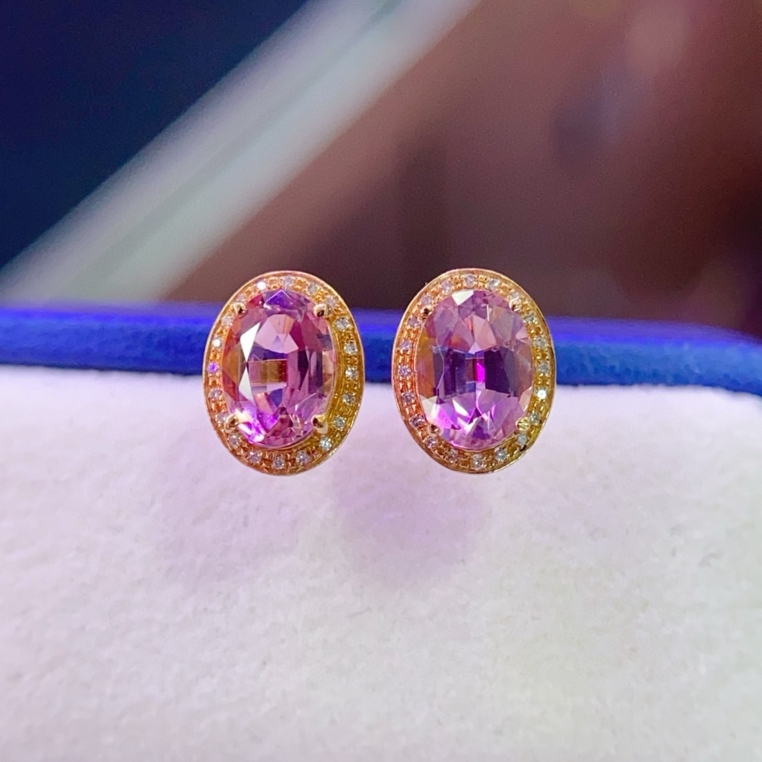 14k Gold 1.7 Ct Natural Tourmaline & Diamond Earrings - 2
