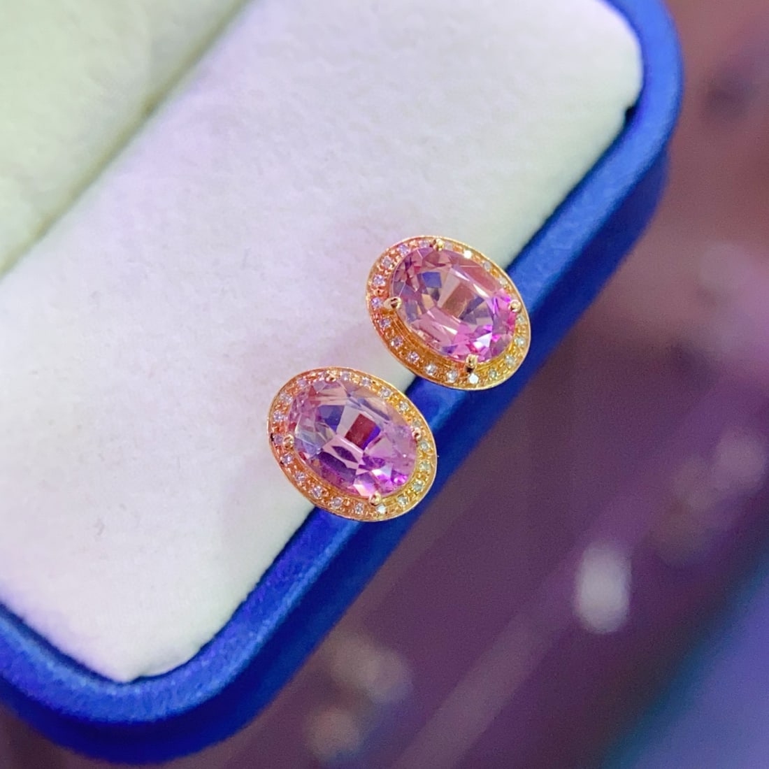14k Gold 1.7 Ct Natural Tourmaline & Diamond Earrings - 5