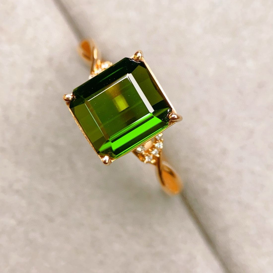 14k Gold 3.23 Ctw Natural Tourmaline & Diamond Ring - 2