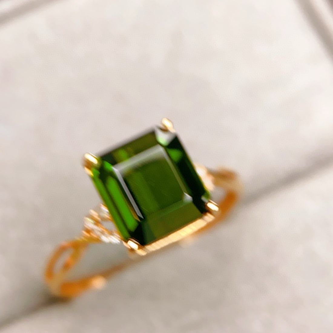 14k Gold 3.23 Ctw Natural Tourmaline & Diamond Ring - 5