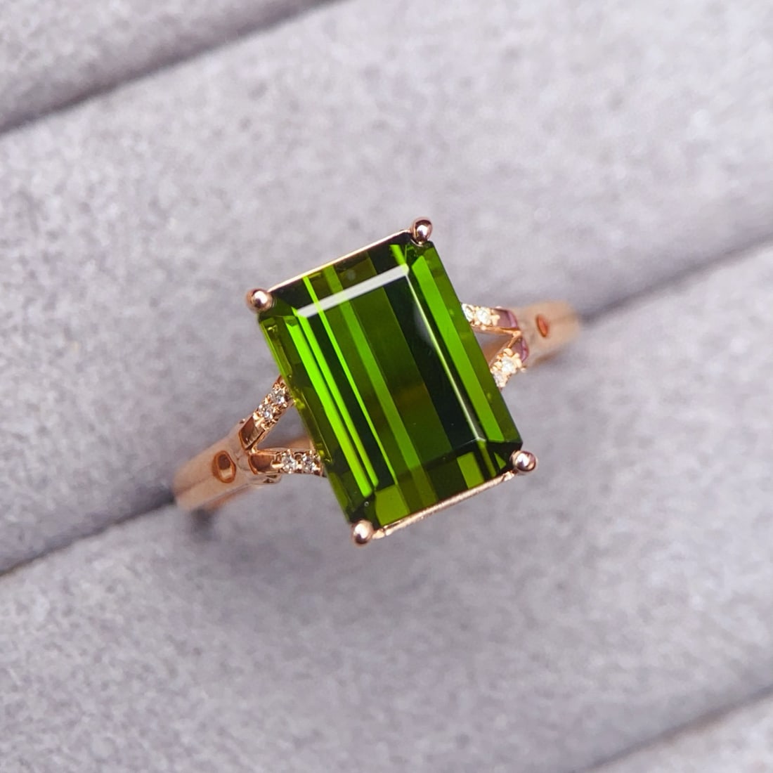 14k Gold 4.17 Ctw Natural Tourmaline & Diamond Ring - 5