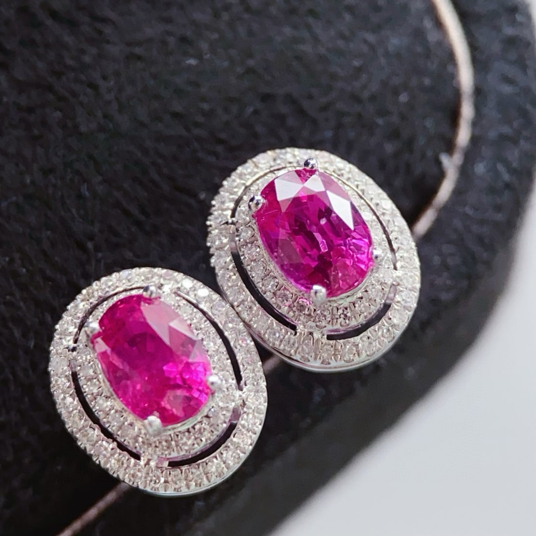 14k Gold 1.65 Ct Natural Ruby & Diamond Earrings - 3