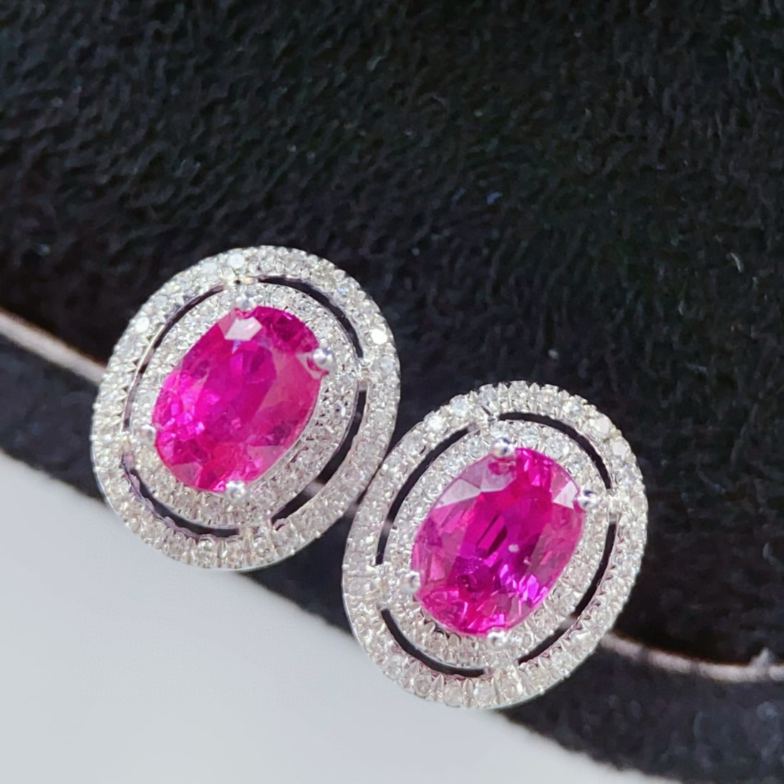 14k Gold 1.65 Ct Natural Ruby & Diamond Earrings - 5