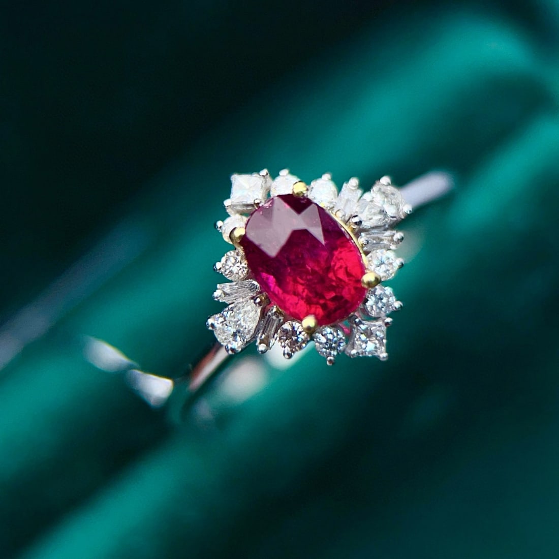 14k Gold 1.41 Ctw Natural Tourmaline & Diamond Ring - 5