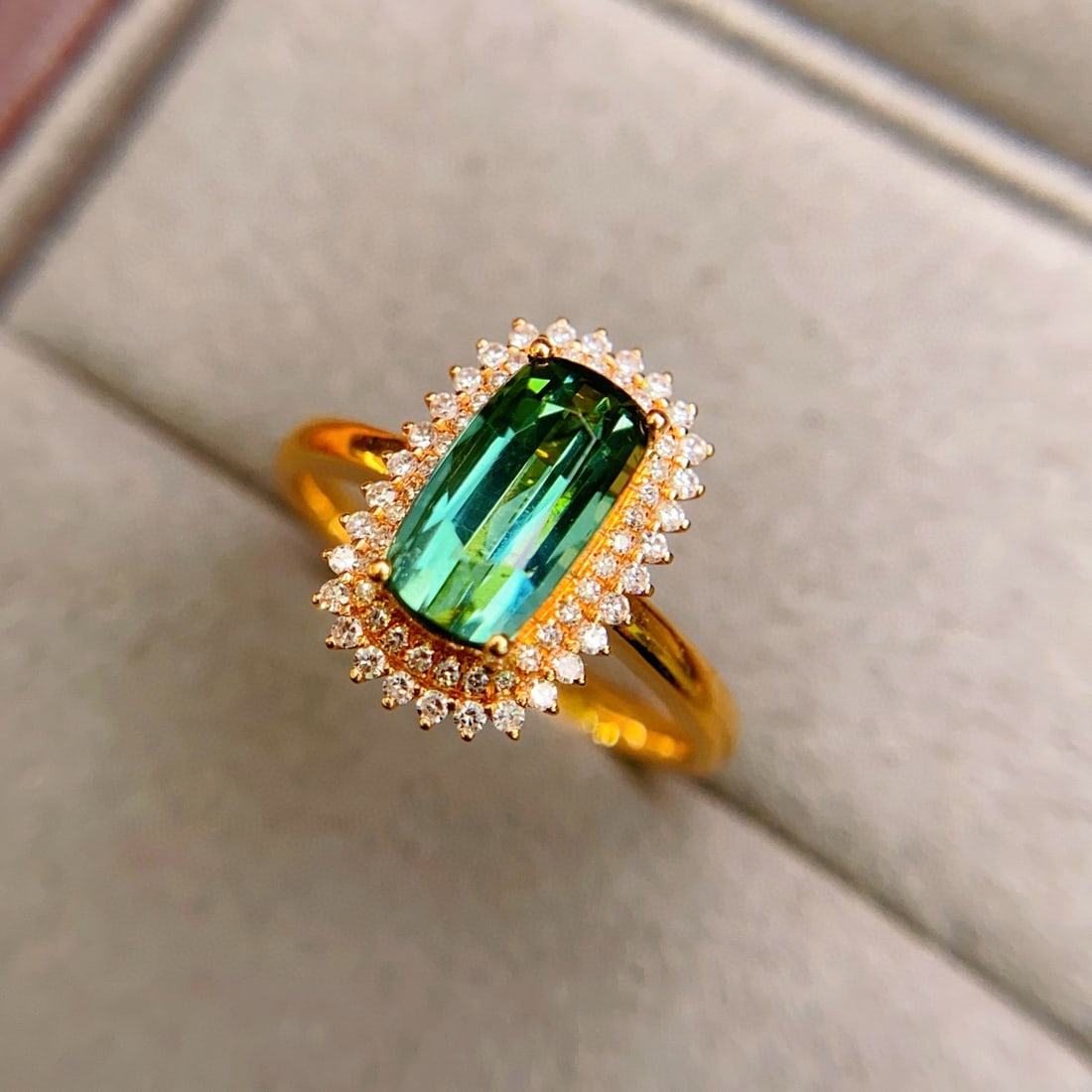 14k Gold 1.95 Ctw Natural Tourmaline & Diamond Ring - 2