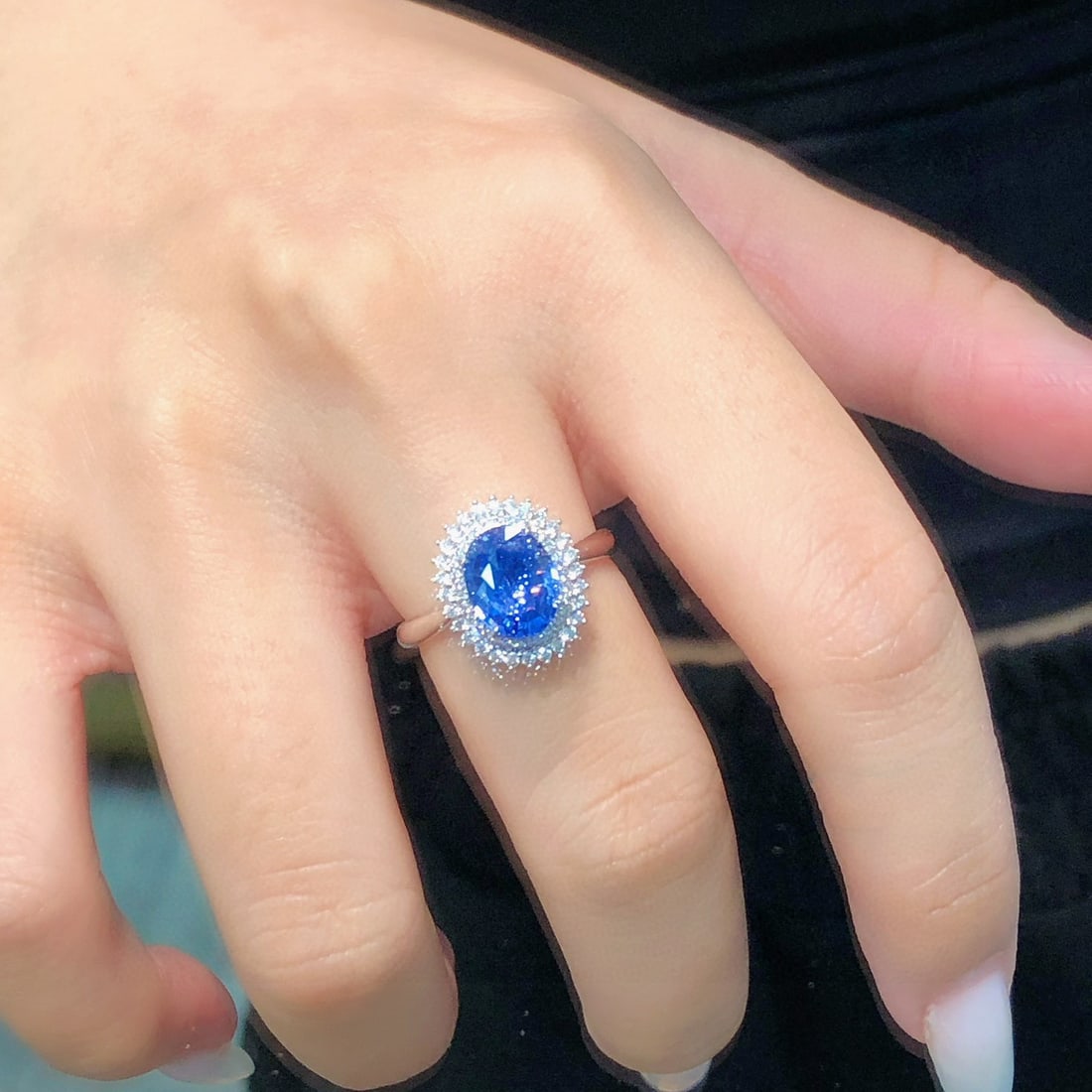 14k Gold 2.62 Ctw Natural Sapphire & Diamond Ring - 5