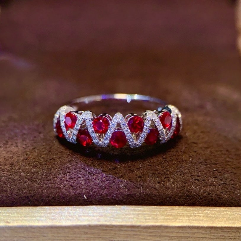 14k Gold 1.2 Ct Natural Ruby & Diamond Ring - 2