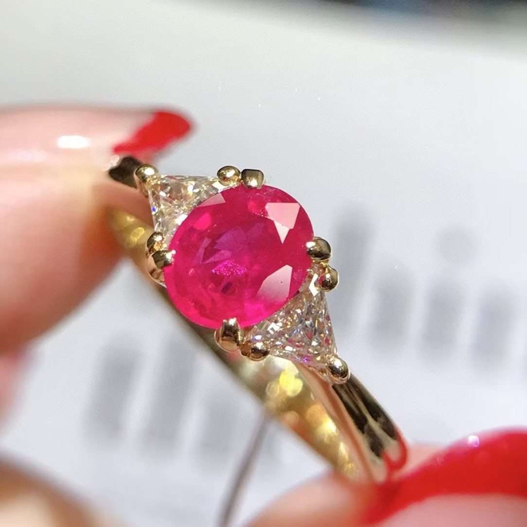 14k Gold 1.09 Ctw Natural Ruby & Diamond Ring - 3