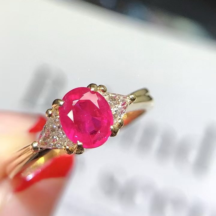 14k Gold 1.09 Ctw Natural Ruby & Diamond Ring - 4