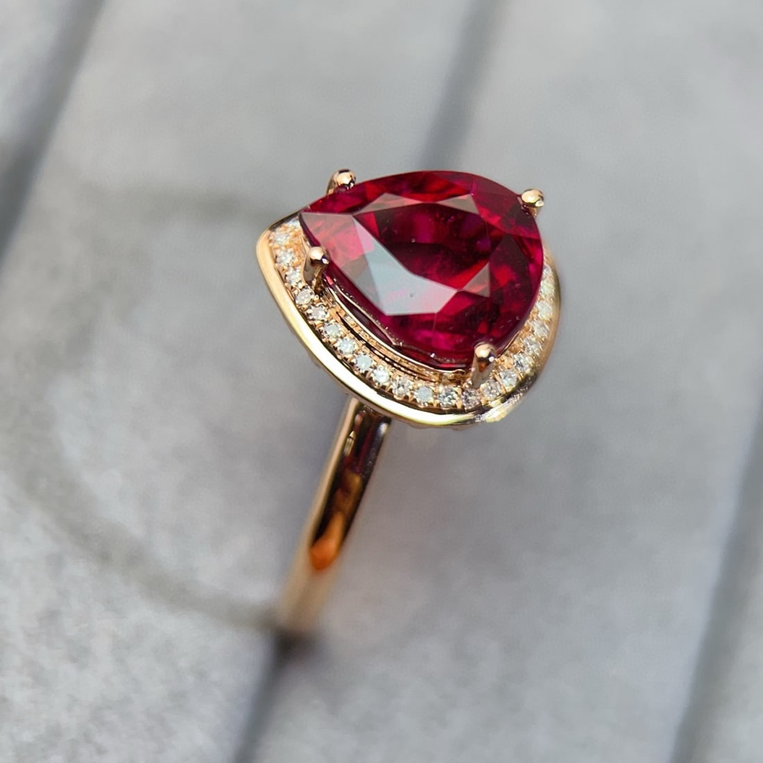 14k Gold 3.41 Ct Natural Tourmaline & Diamond Ring - 4