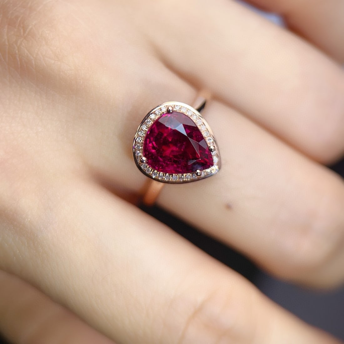 14k Gold 3.41 Ct Natural Tourmaline & Diamond Ring - 5
